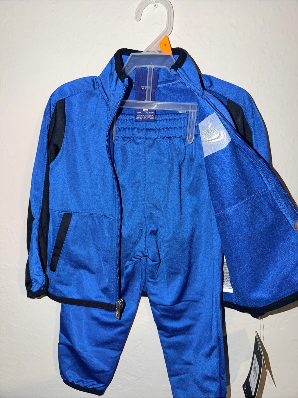 Nike Toddler 2 Piece Tracksuit Set Blue Black Jacket Pants 24M NWT - Picture 4 of 7